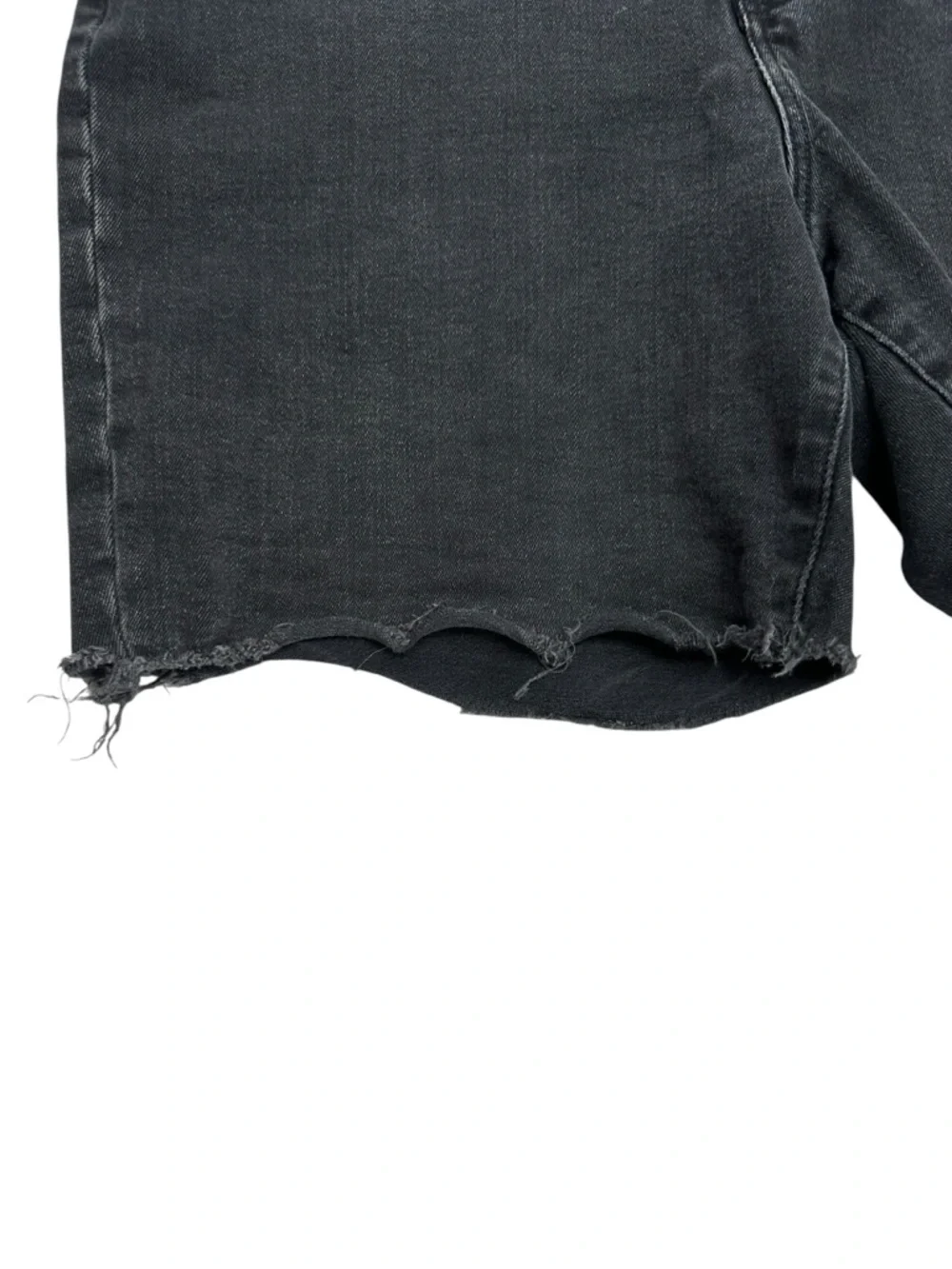 Madewell High-Rise Denim Mid-Length Shorts Washed Black Denim Cutoff Bermuda 31 - Picture 4 of 9